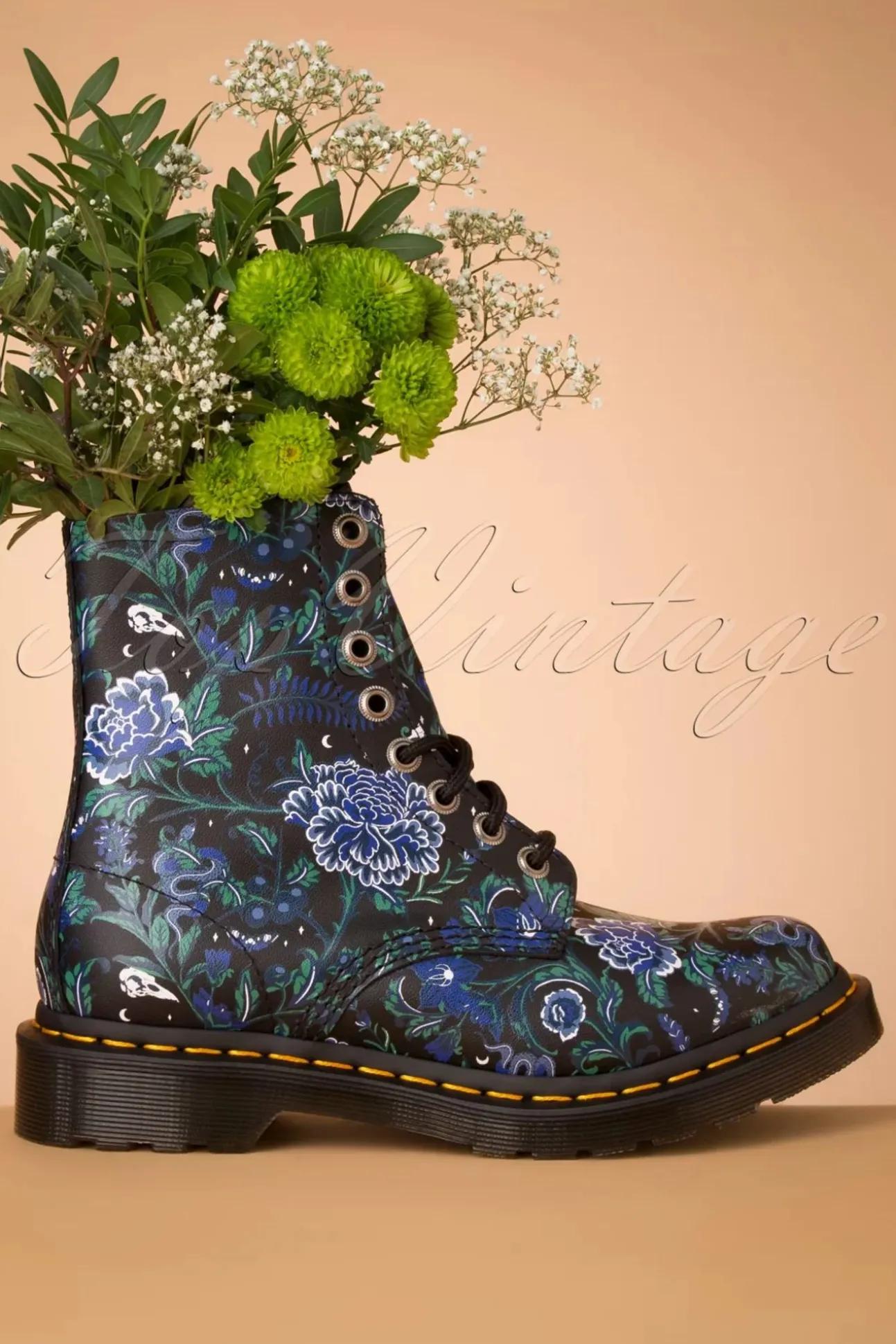 1460 Pascal Backhand Mystic Garden Bloemenlaarzen In Zwart