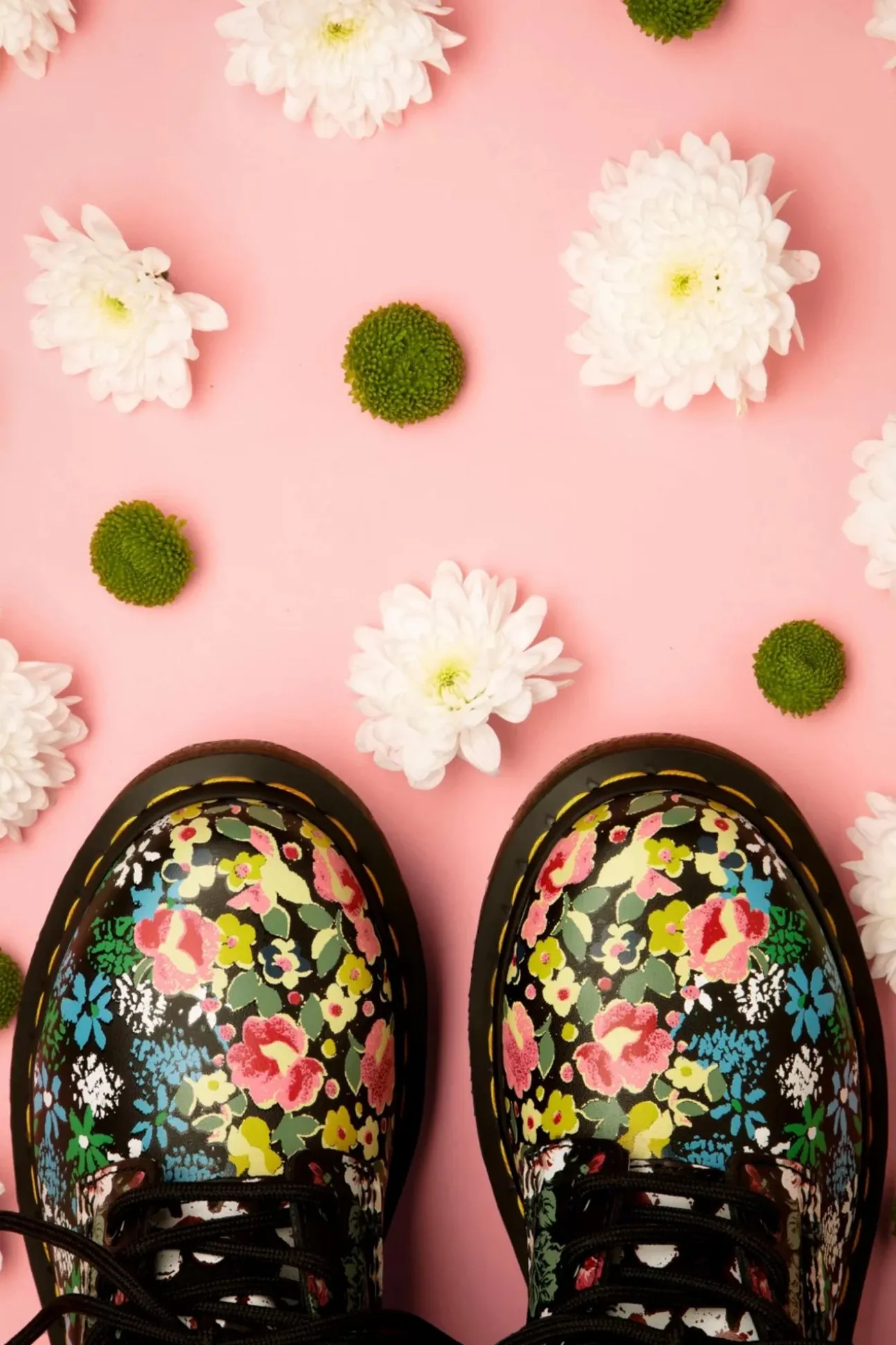 1460 Pascal Floral Mash Up Backhand Laarzen In Zwart