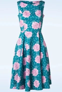Adriana Swingjurk Met Bloemenprint In Groenblauw Blauw