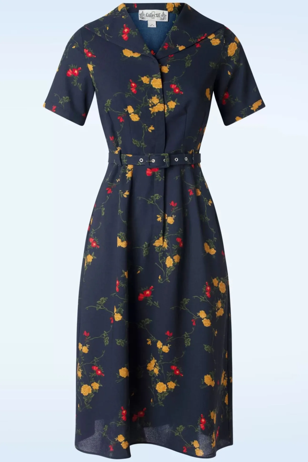 Alberta Bloom Floral Jurk In Marineblauw