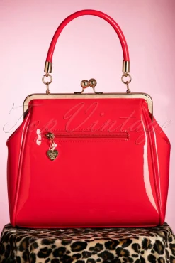 Amerikaanse Vintage Patenttas In Rood
