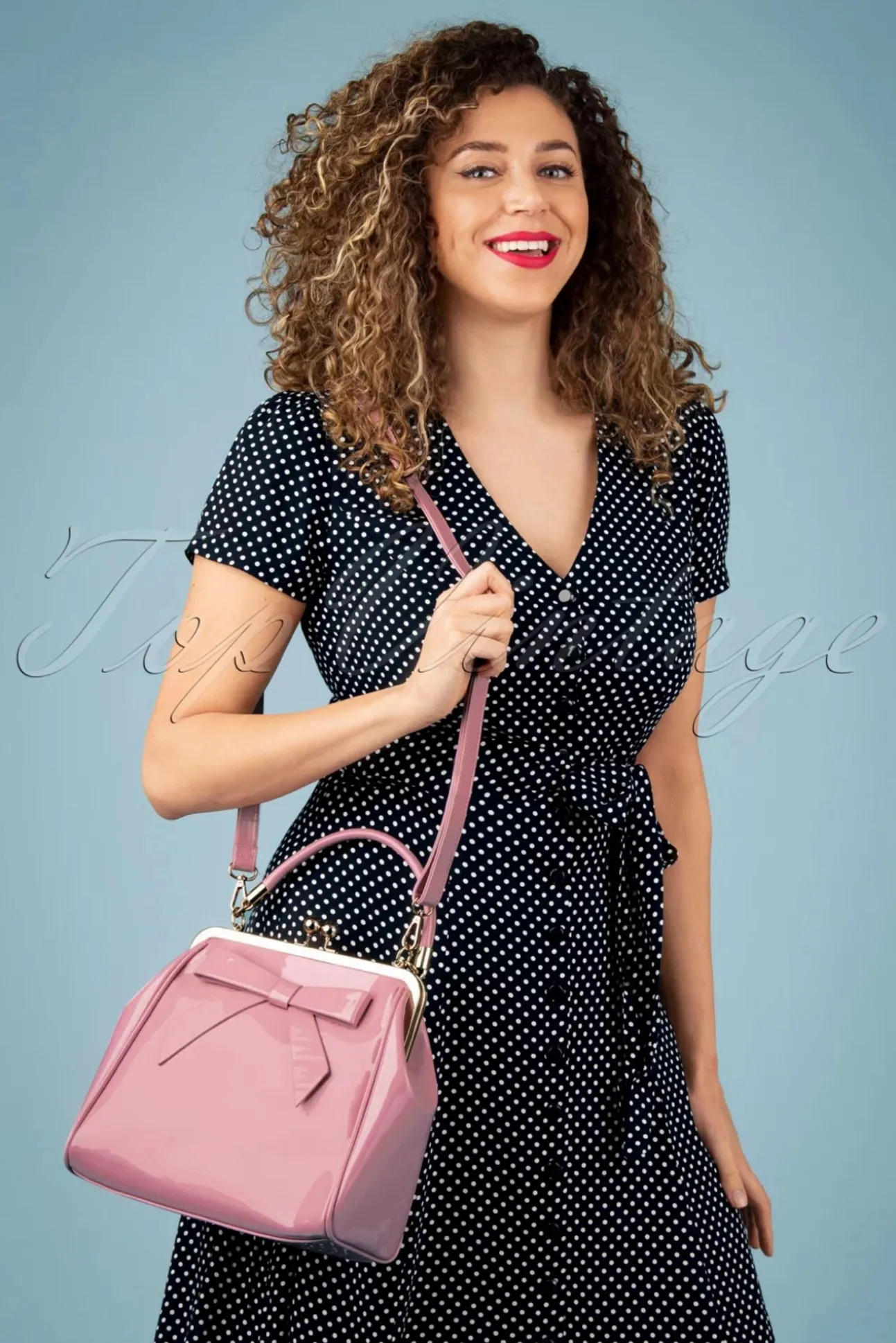 Amerikaanse Vintage Patenttas In Roze