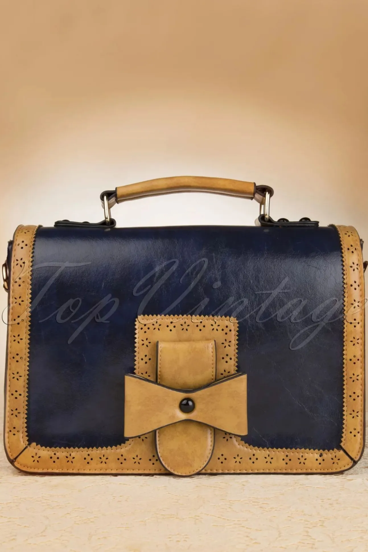 Antieke Messenger Bag In Blauw