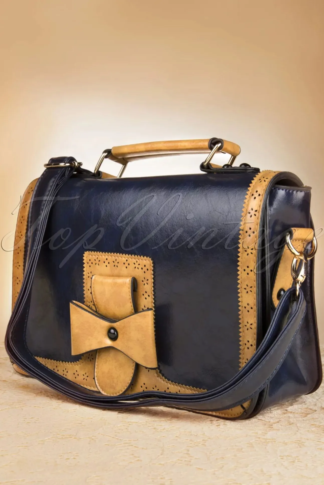Antieke Messenger Bag In Blauw
