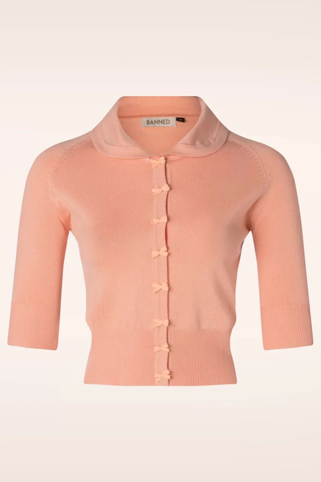 April Cardigan Met Korte Mouwen In Perzik