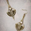 Art Deco Koperen Oorbellen In Goud