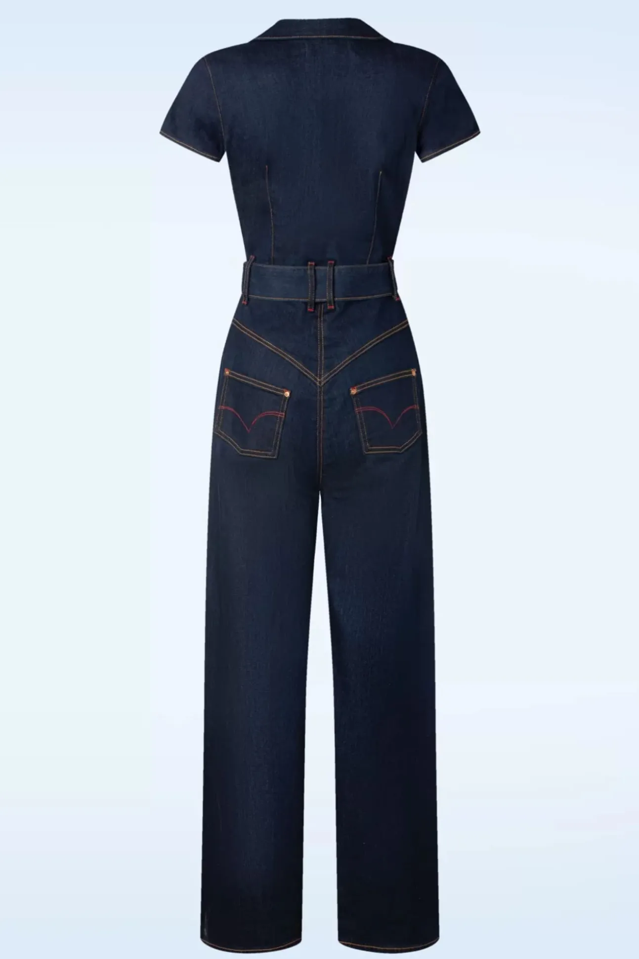 Audrey Jumpsuit Short Sleeve In Donkerdenim