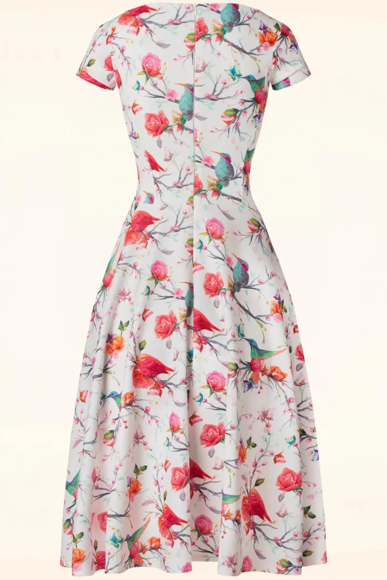 Blythe Birds Swing Jurk In Wit