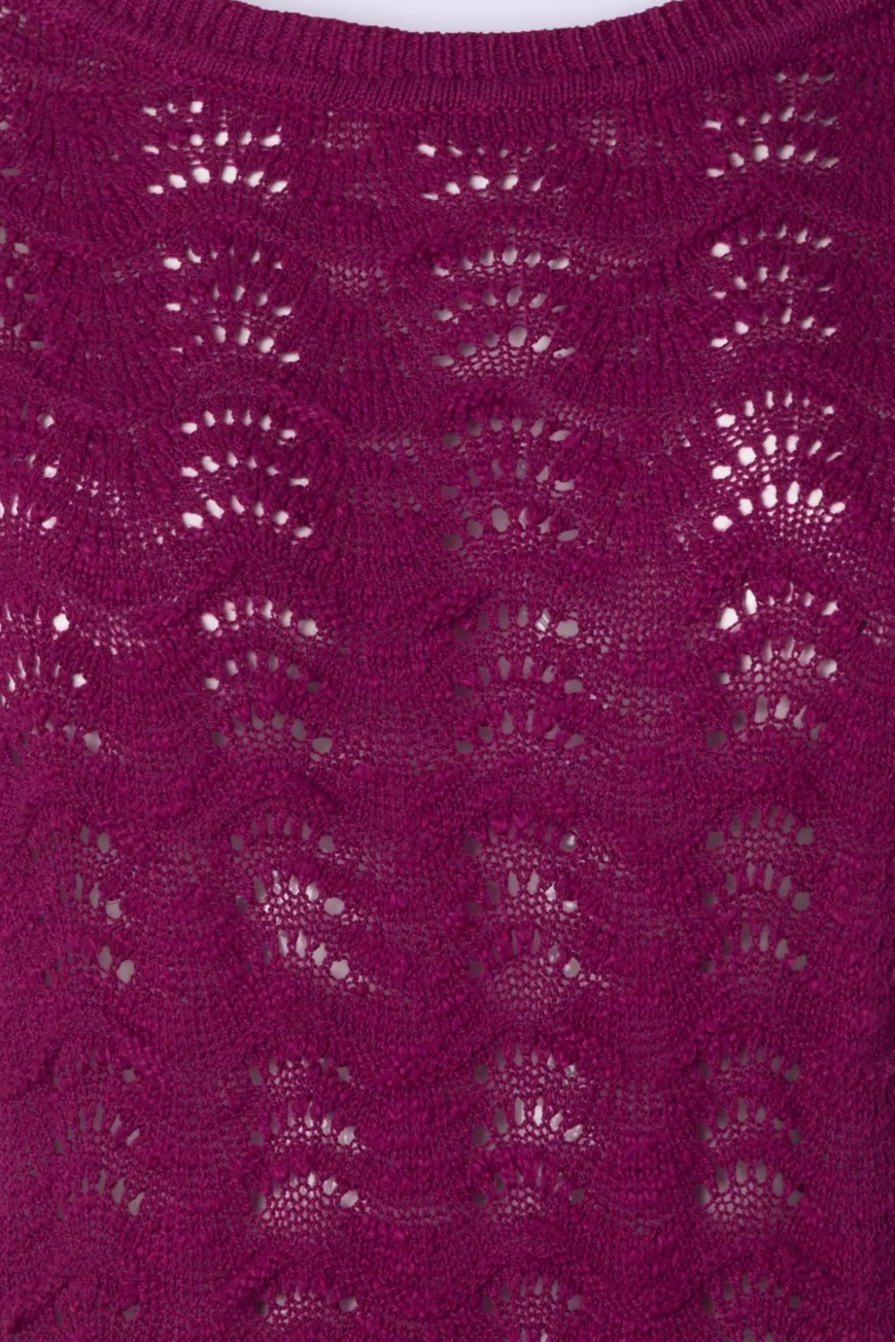 Boatneck Top Scallop In Levendig Paars
