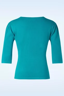 Butterfly Gebreide Trui In Turquoise