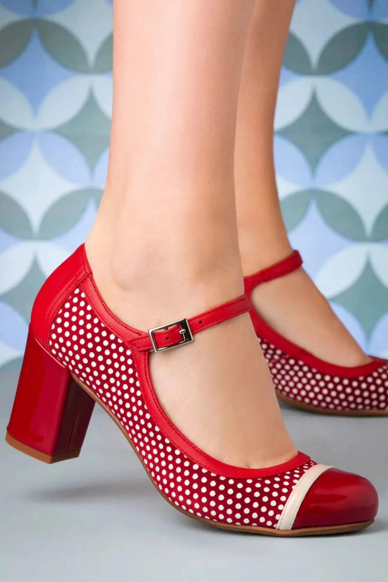 Charol Lederen Mary Jane Pumps In Rood