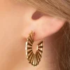 Circle Fan Oorbellen In Goud