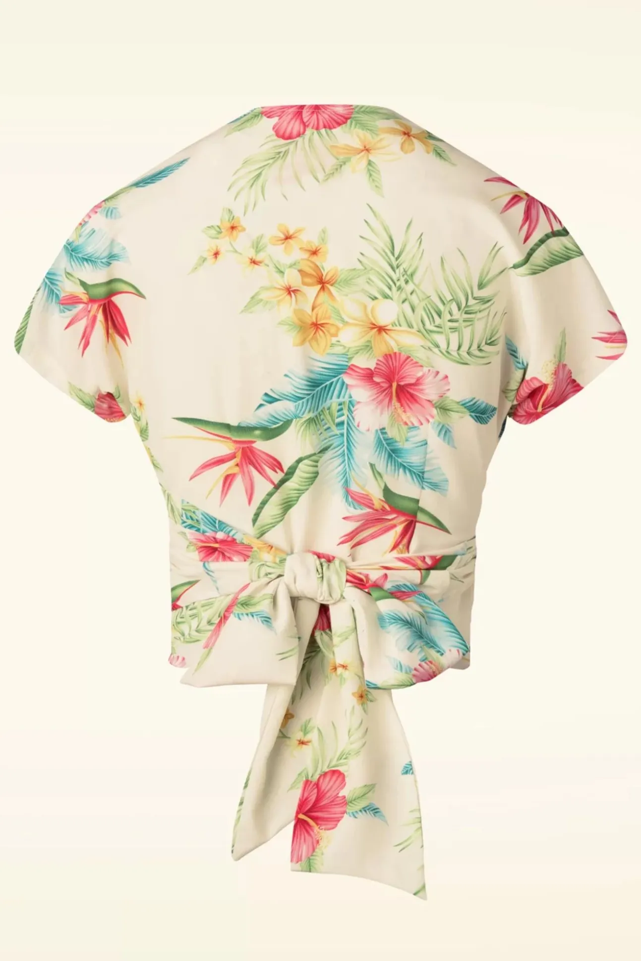 Darla Wikkelblouse Met Korte Mouwen In Honolulu Naturel