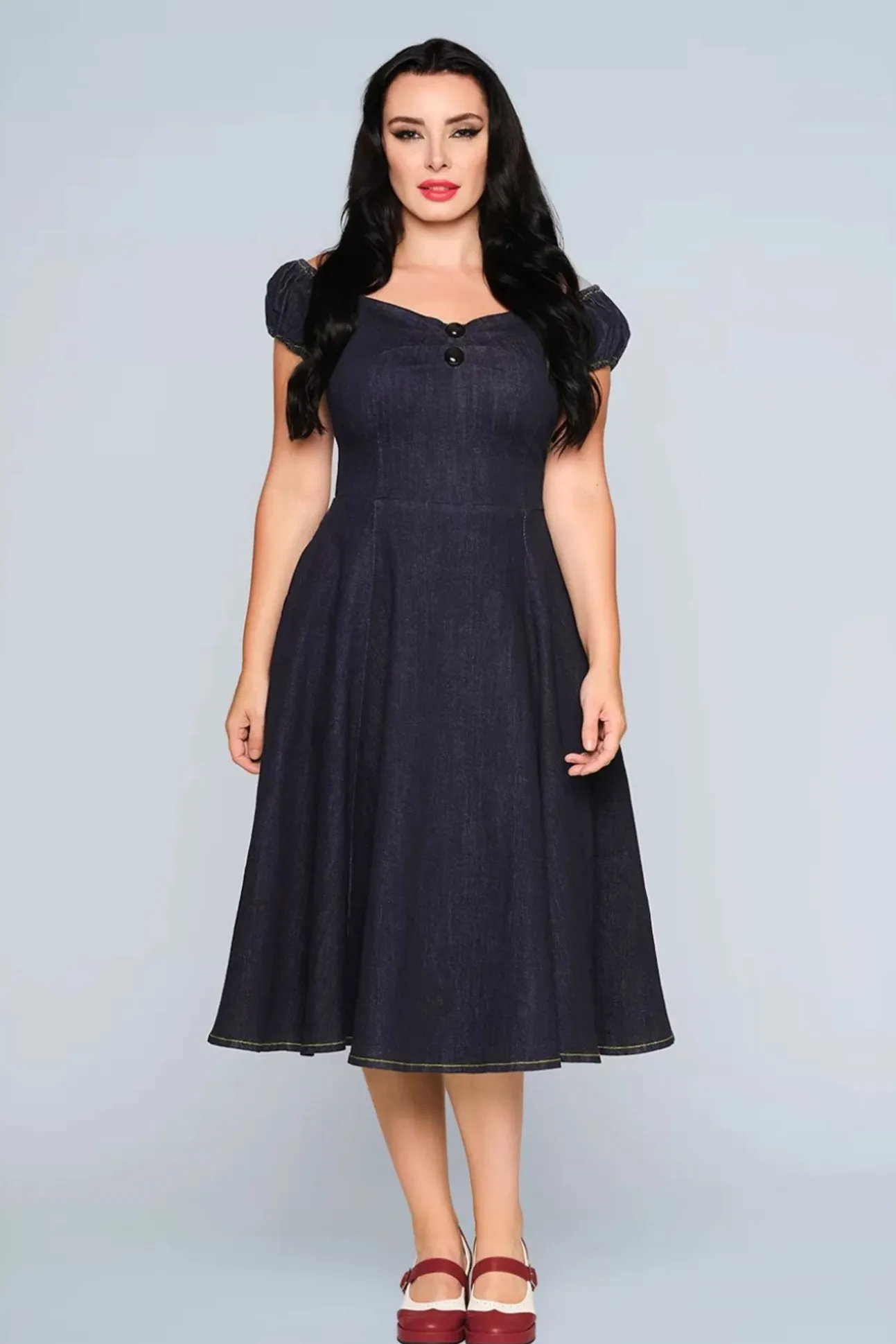 Dolores Denim Doll Jurk In Blauw