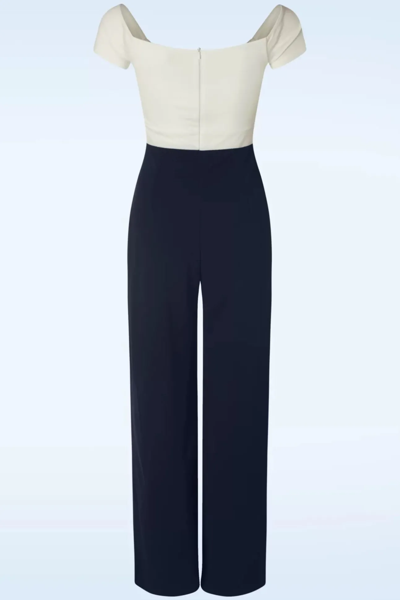 Eloise Jumpsuit In Ivoor En Marineblauw