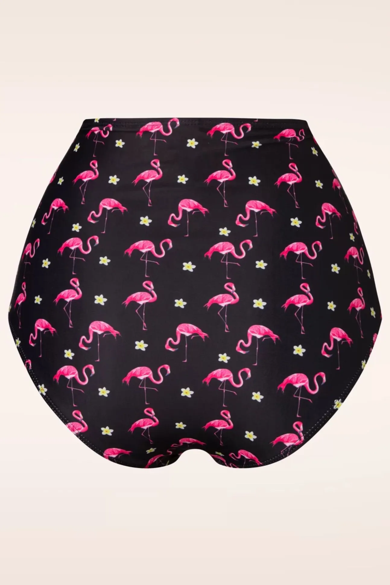 Flamingo High Waist Bikinibroekje In Zwart En Roze