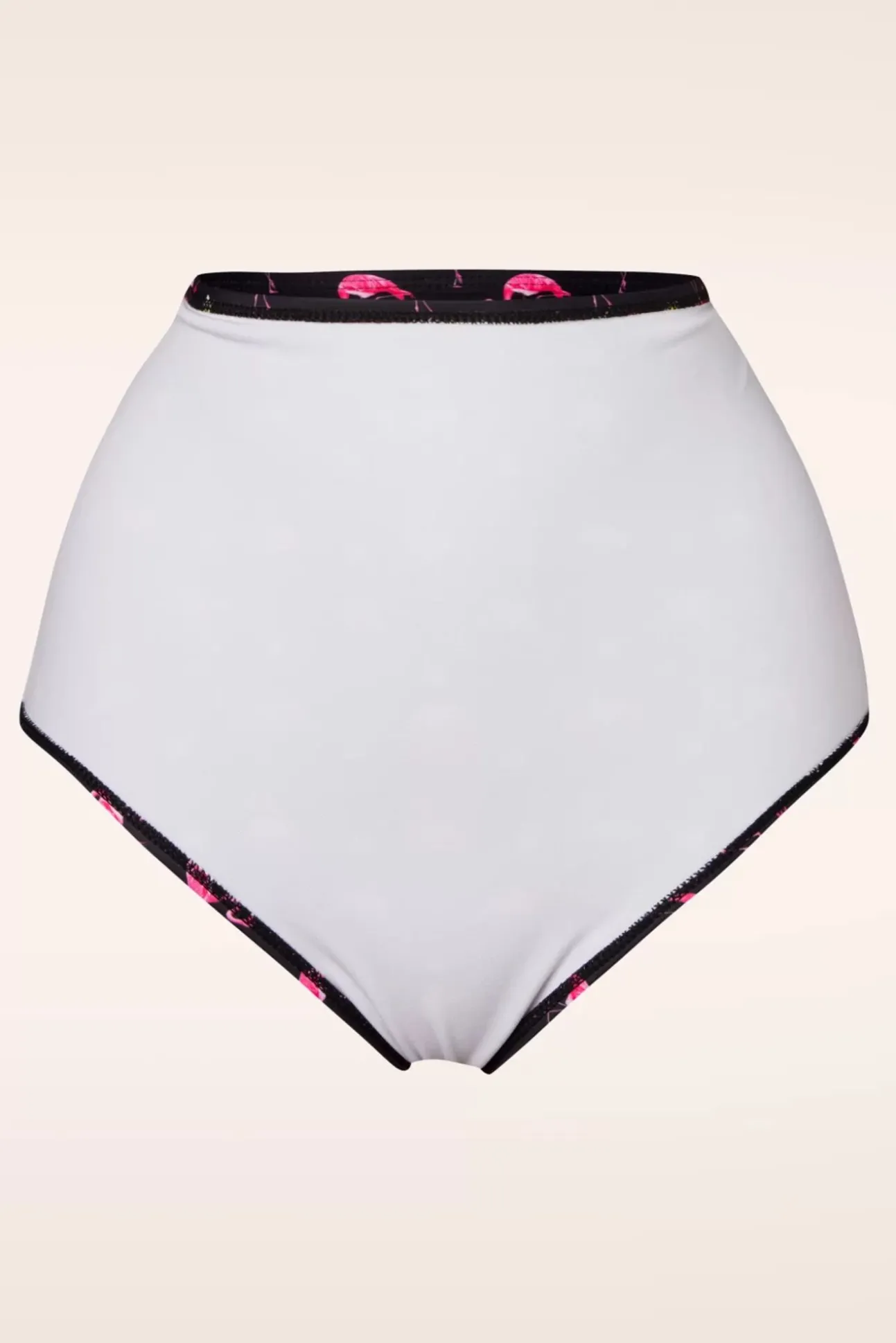 Flamingo High Waist Bikinibroekje In Zwart En Roze