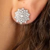 Flower Parel Oorstekers In Zilver