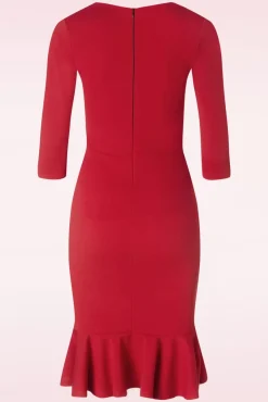 Gemma Pencil Jurk In Rood
