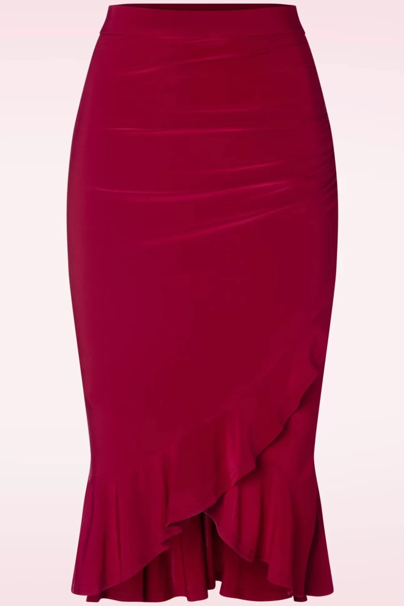 Gianna Ruffle Pencil Rok In Rood