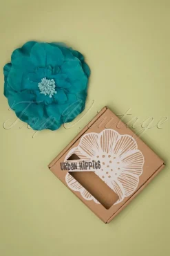 Grote Bloemcorsage In Turkoois