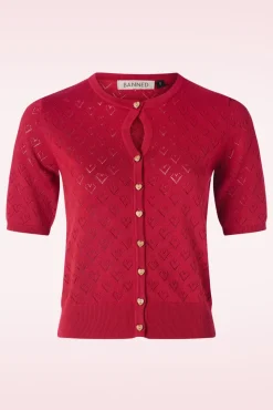 Heart Blooms Cardigan In Rood
