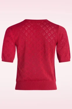 Heart Blooms Cardigan In Rood