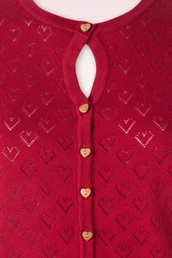 Heart Blooms Cardigan In Rood