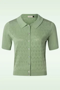Heart Waves Cardigan In Groen