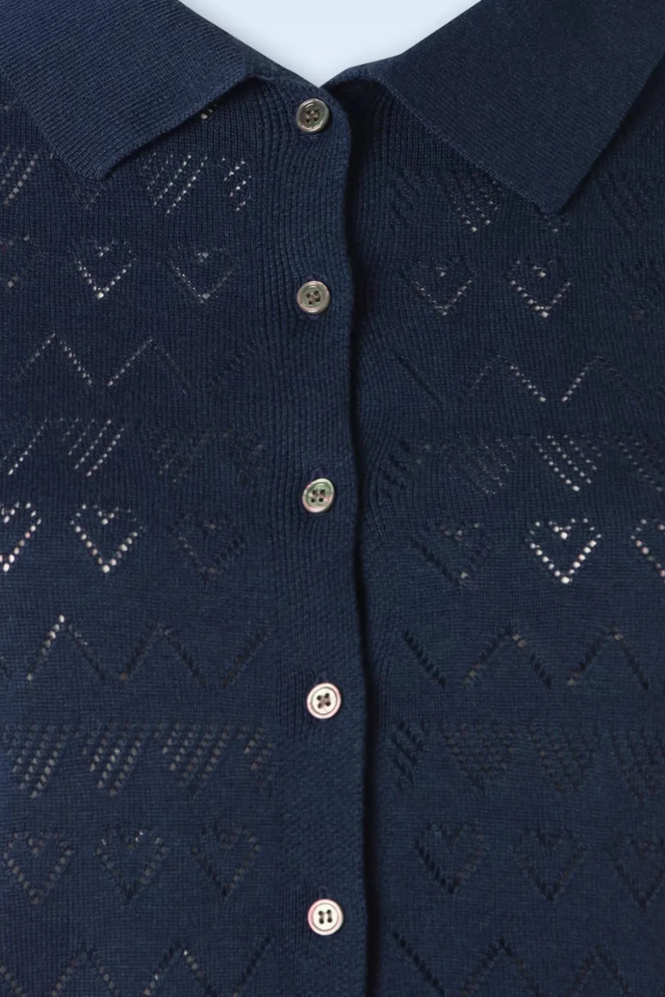 Heart Waves Cardigan In Marineblauw