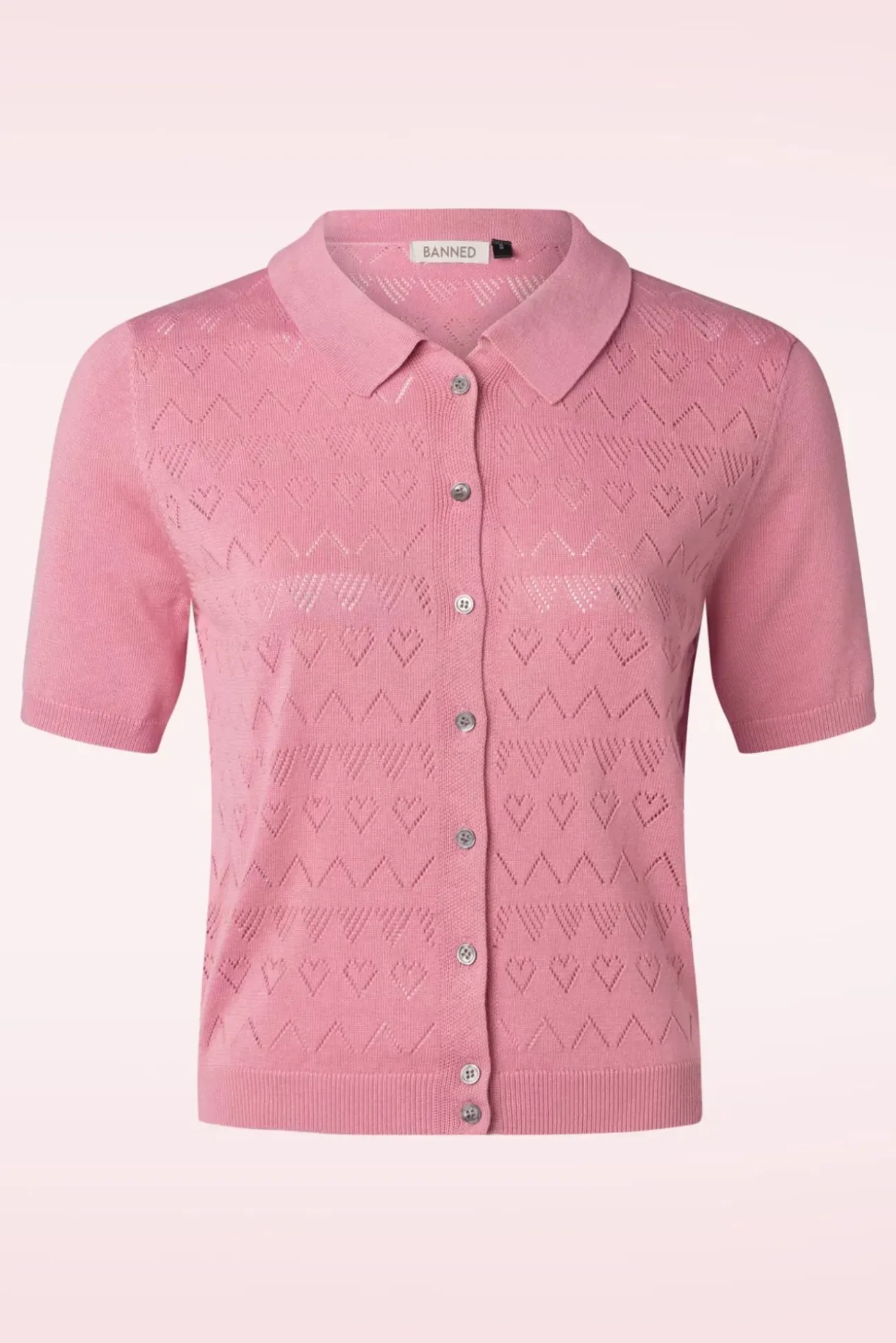 Heart Waves Cardigan In Roze