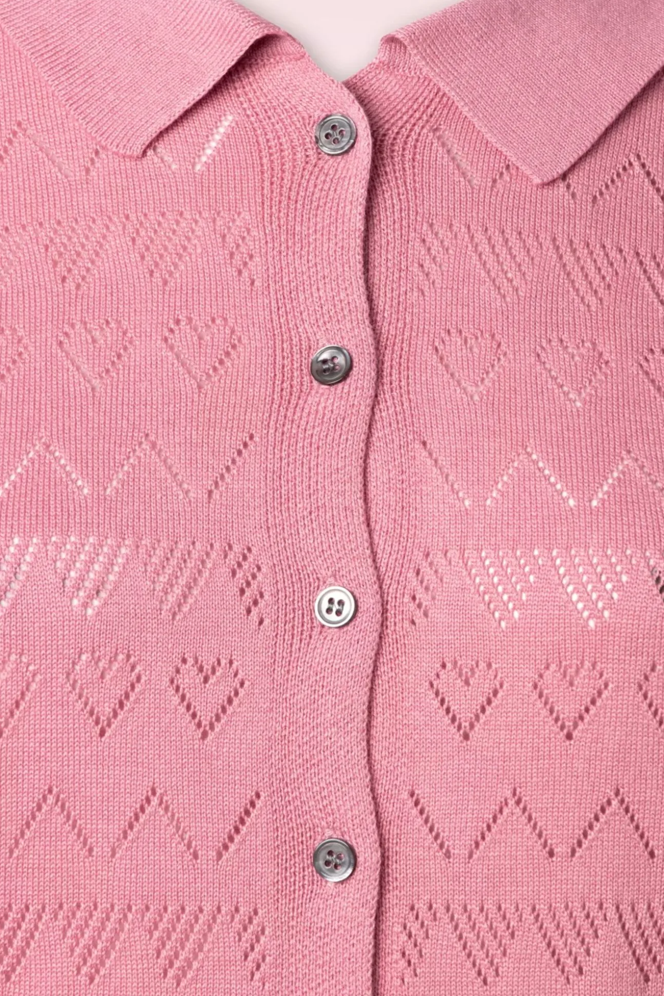 Heart Waves Cardigan In Roze