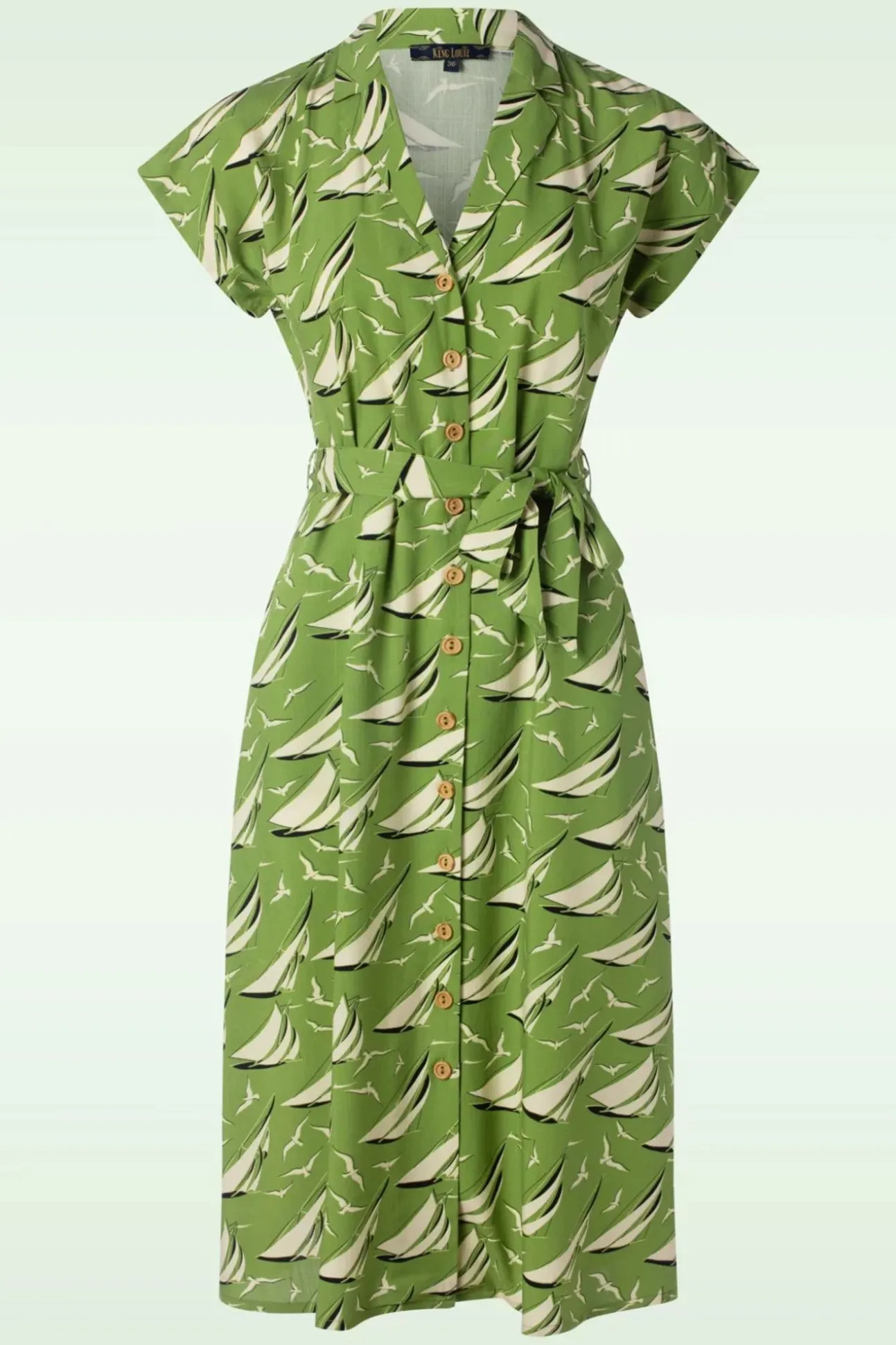 Irene Bateau Midi Jurk In Woodbine Groen