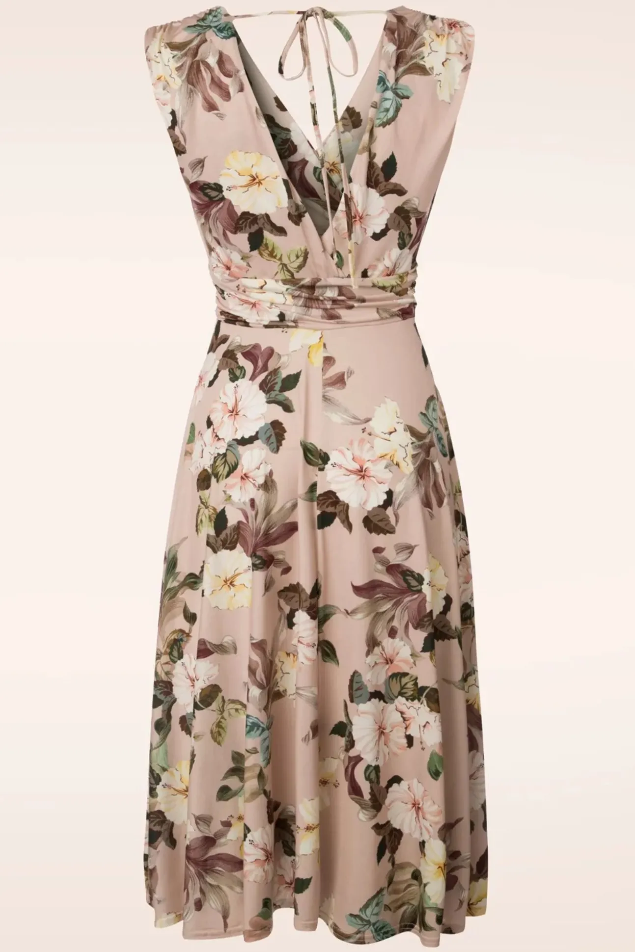 Jane Bloemen Midi-Jurk In Lichtroze