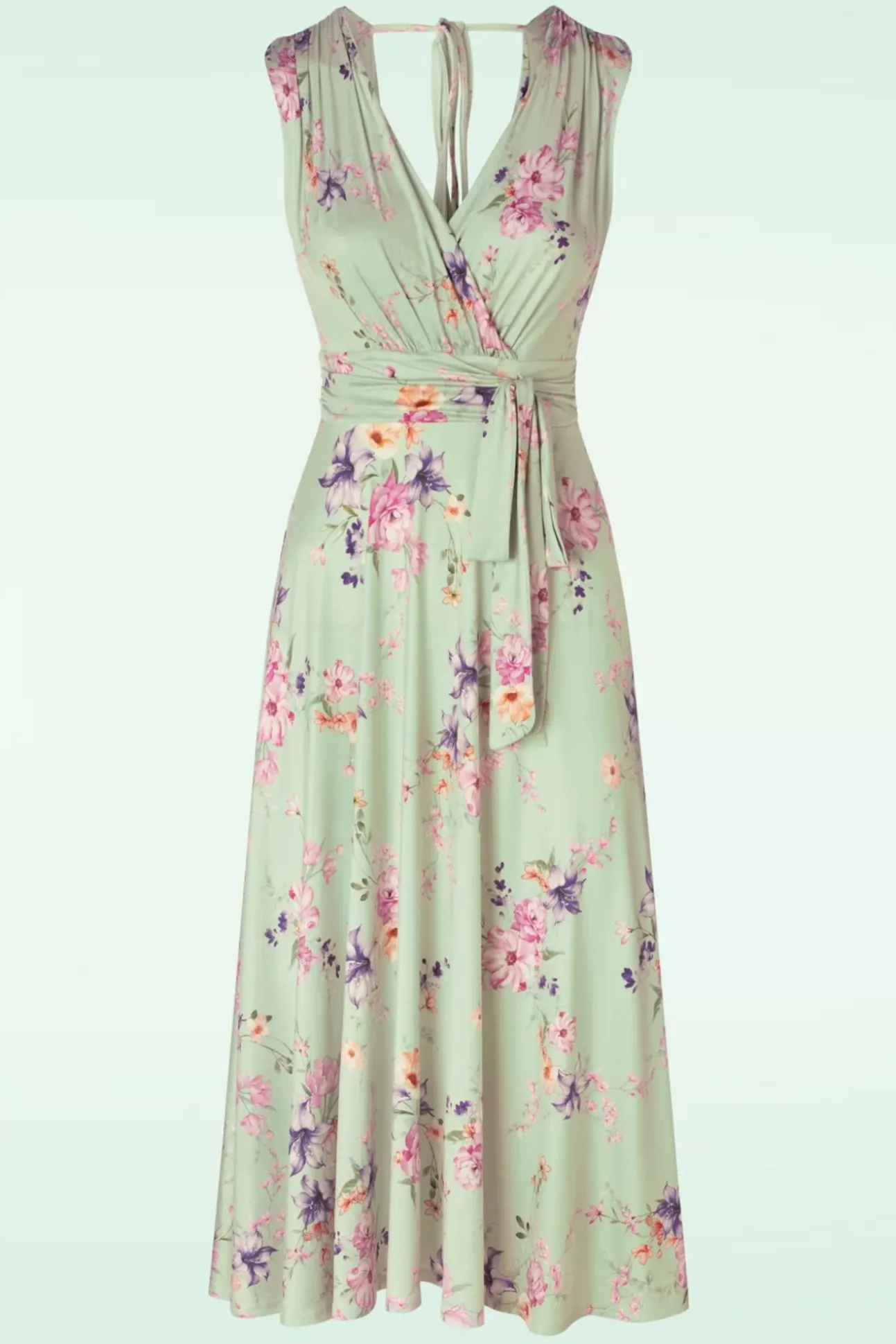 Jane Floral Swing Jurk In Licht Groen
