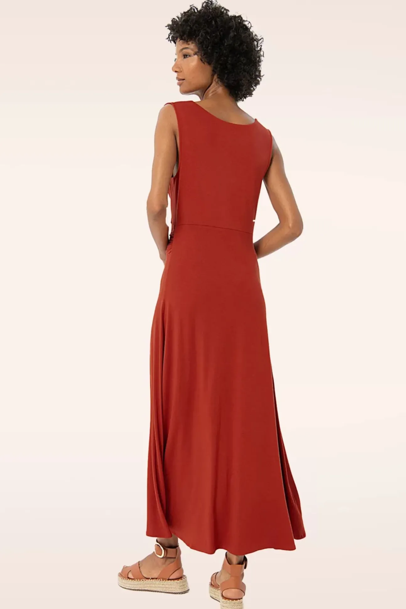 Jasmine Maxi Jurk In Steenrood
