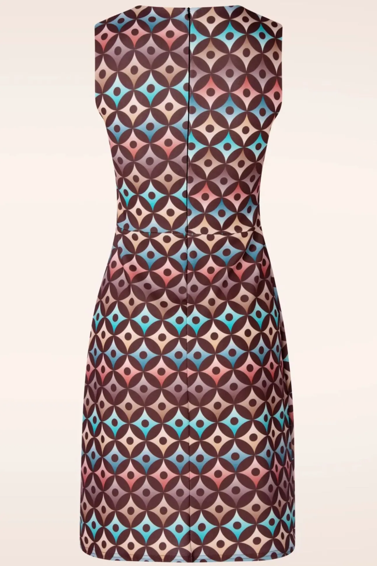 Jenny Geo Print Jurk In Bruin