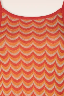 Jessie Waves Midi Jurk In Oranje