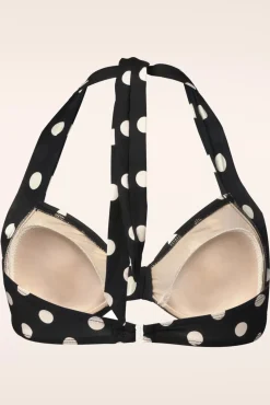 Klassieke Polka Bikinitop In Zwart En Wit