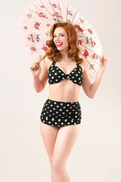 Klassieke Polka-Bikinibroek In Zwart En Wit