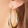 Large Drop Hoop Oorbellen In Goud