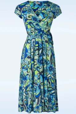 Layla Floral Swing Jurk In Turquoise