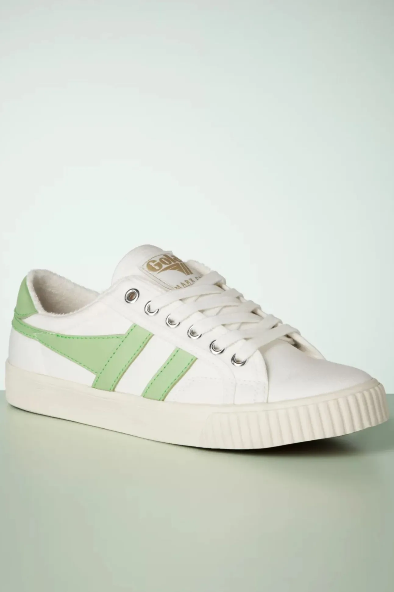 Mark Cox Tennis Sneakers In Gebroken Wit En Patina Groen