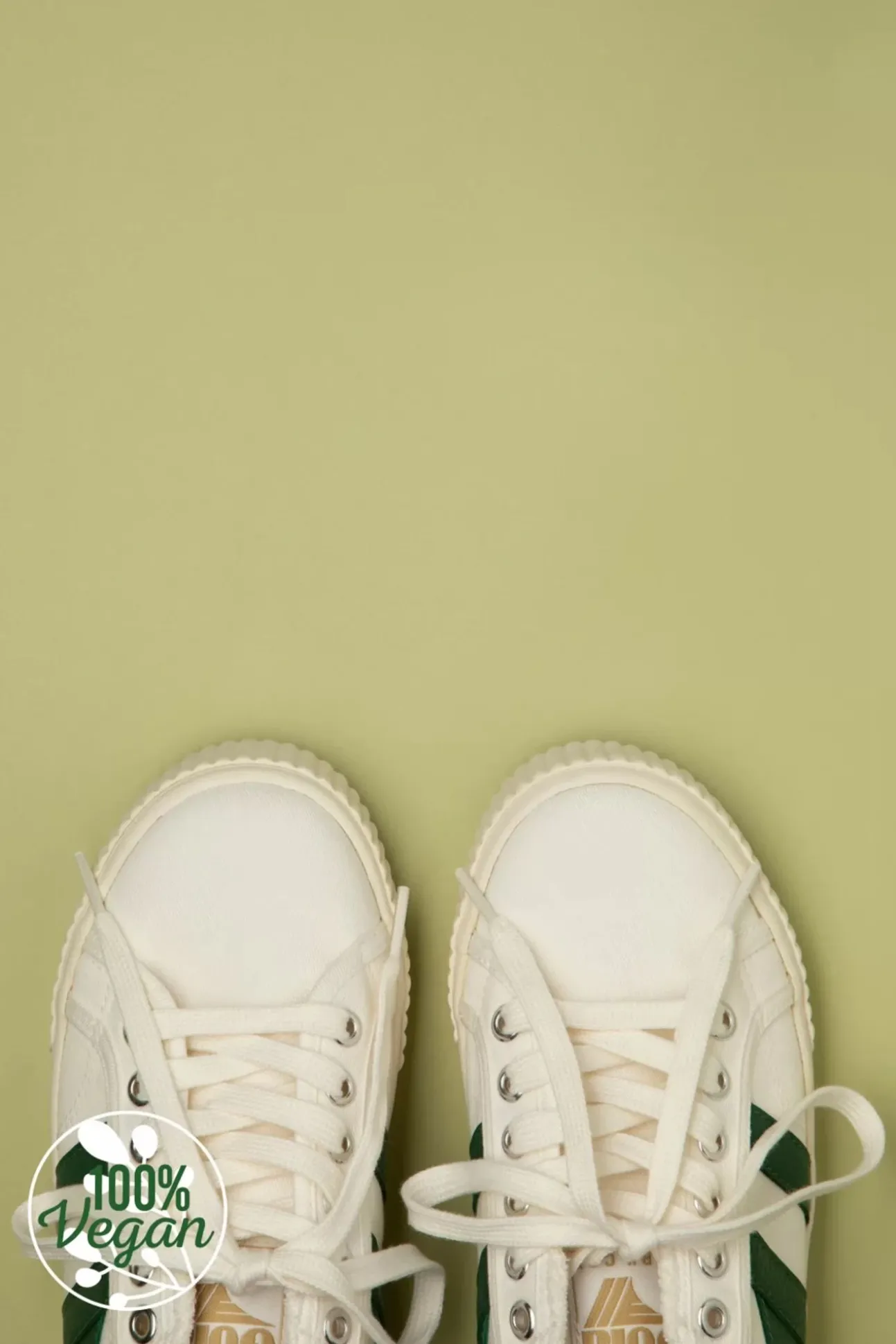 Mark Cox Tennissneakers In Gebroken Wit En Donkergroen