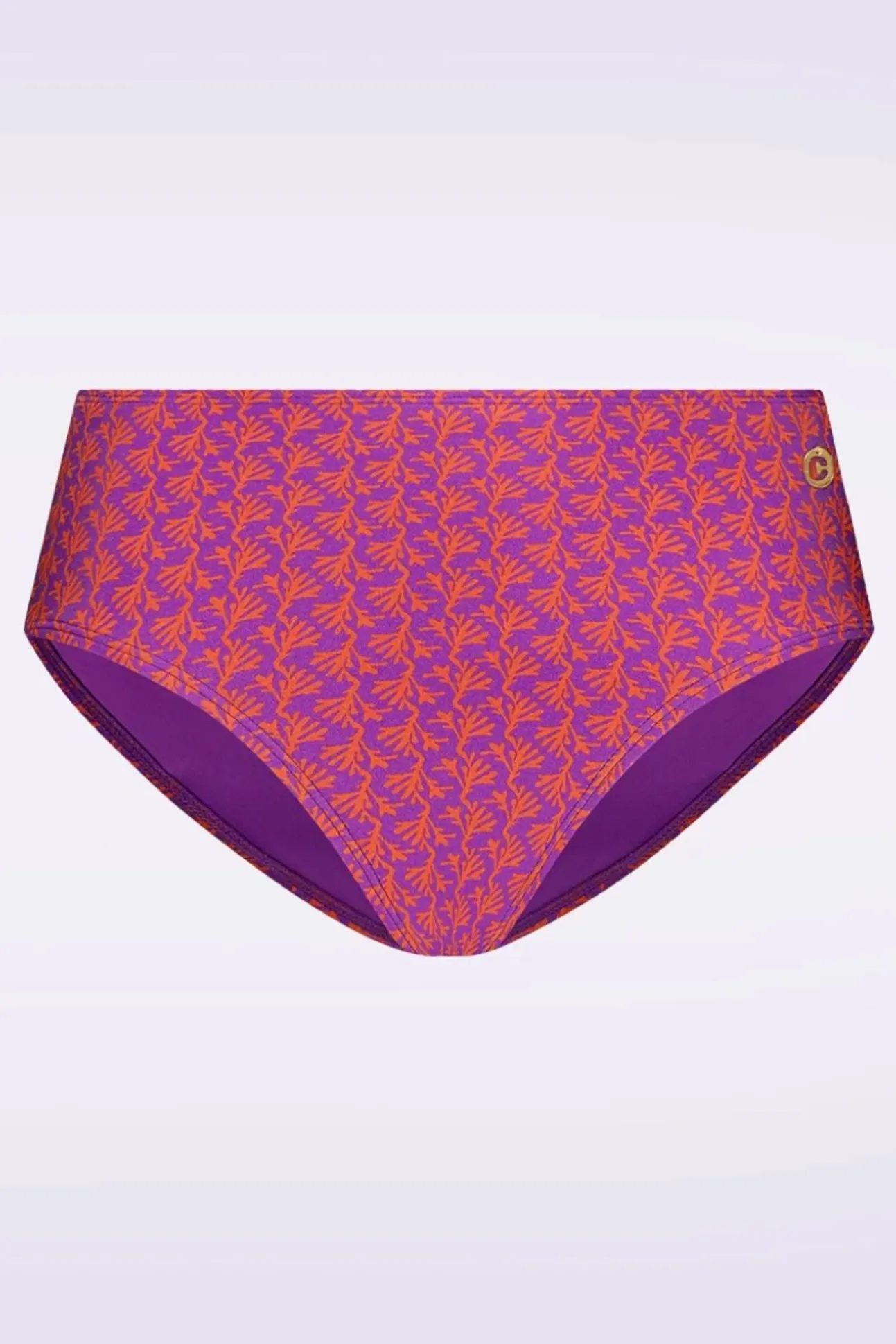 Mid Waist Coral Bikinibroekje In Paars