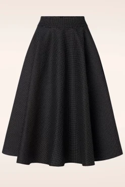 Mini Polka Queen Swing Rok In Zwart