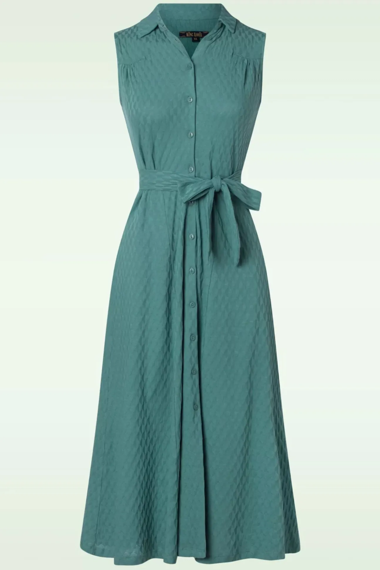 Nova Jurk Manelli Jacquard In Smoke Groen
