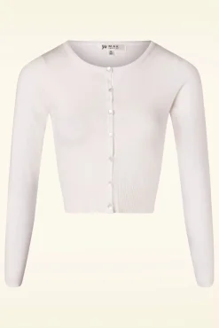 Nyla Cropped Vest In Gebroken Wit