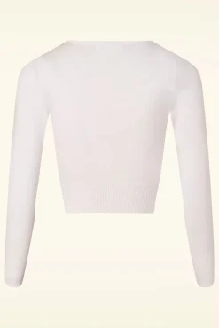 Nyla Cropped Vest In Gebroken Wit
