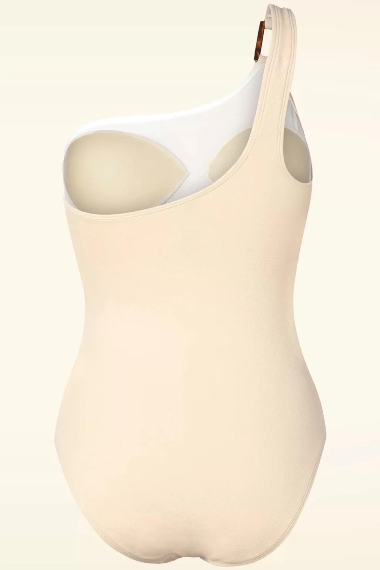One Shoulder Badpak In Ecru